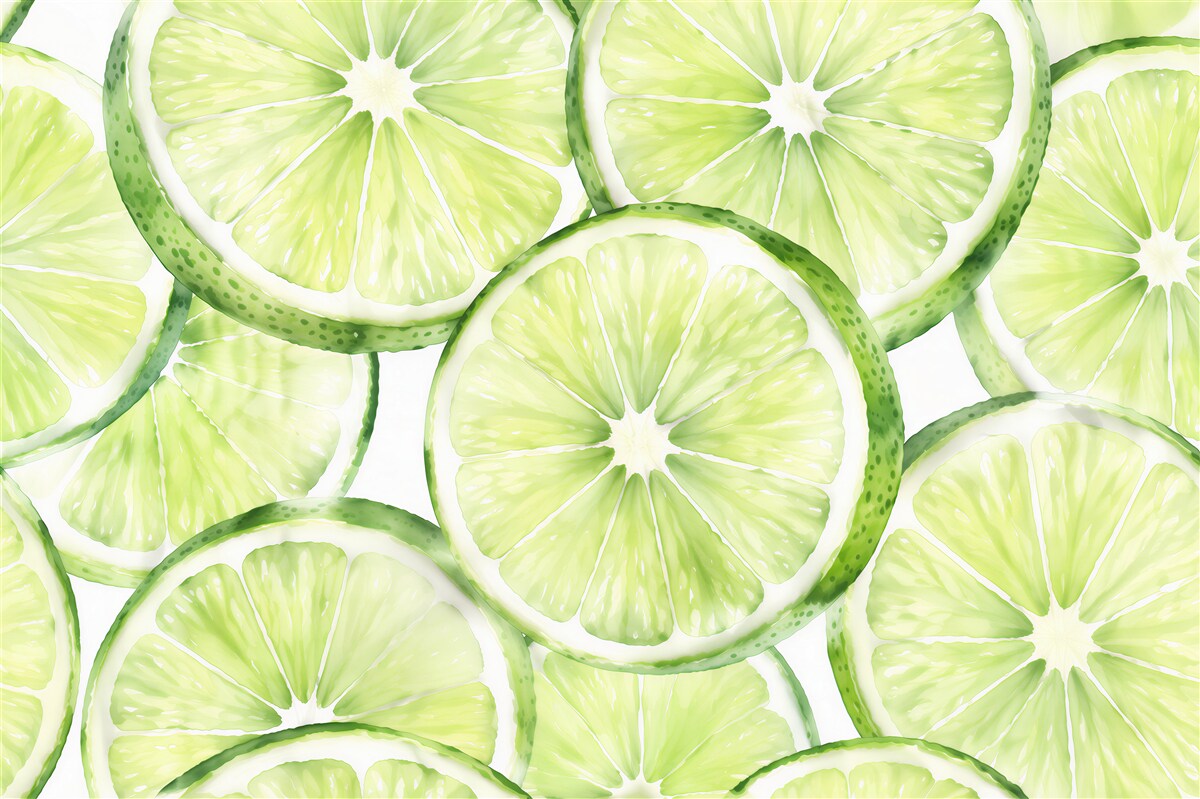 Fototapeta akwarelowe plastry limonki