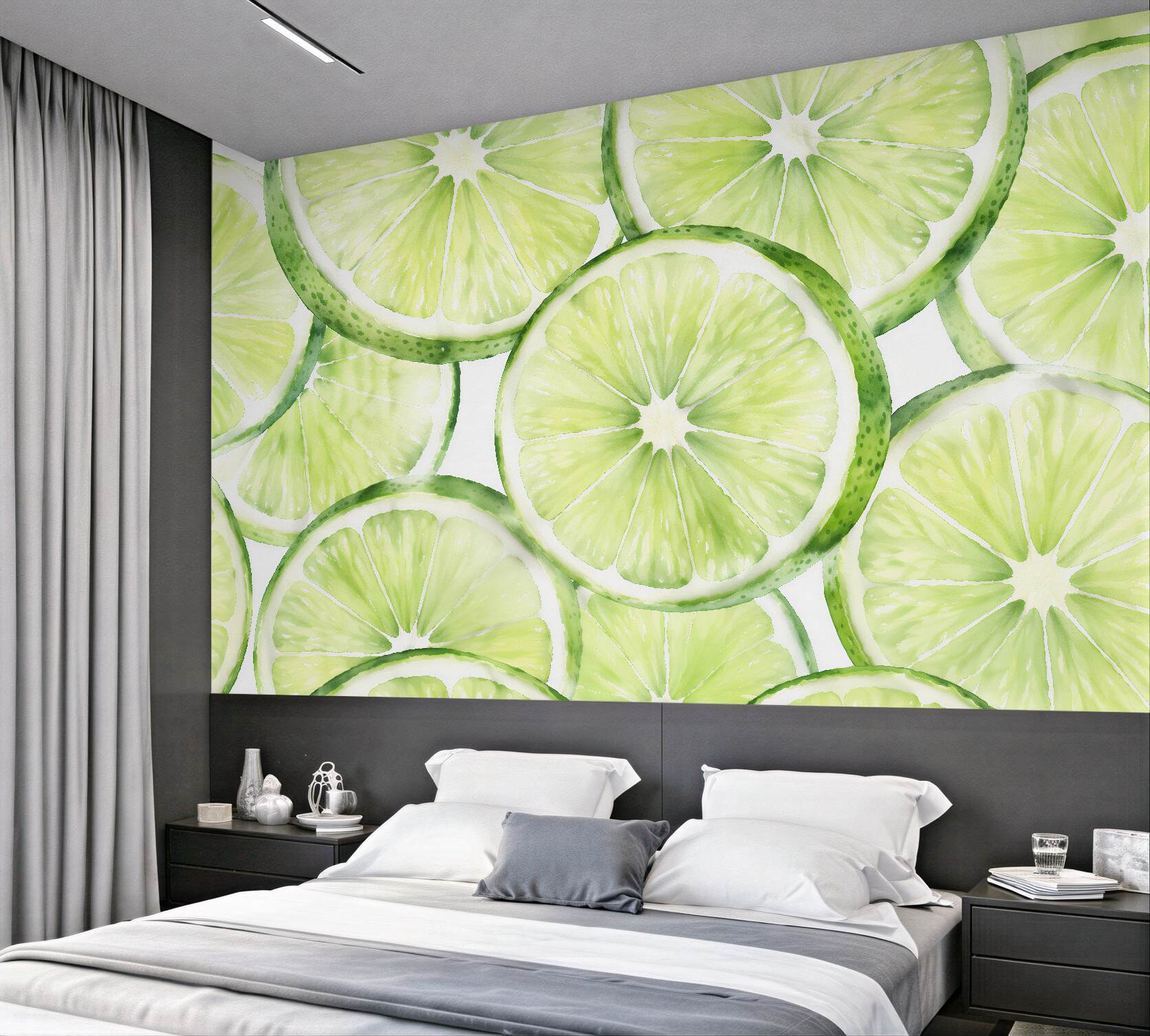 Fototapeta akwarelowe plastry limonki