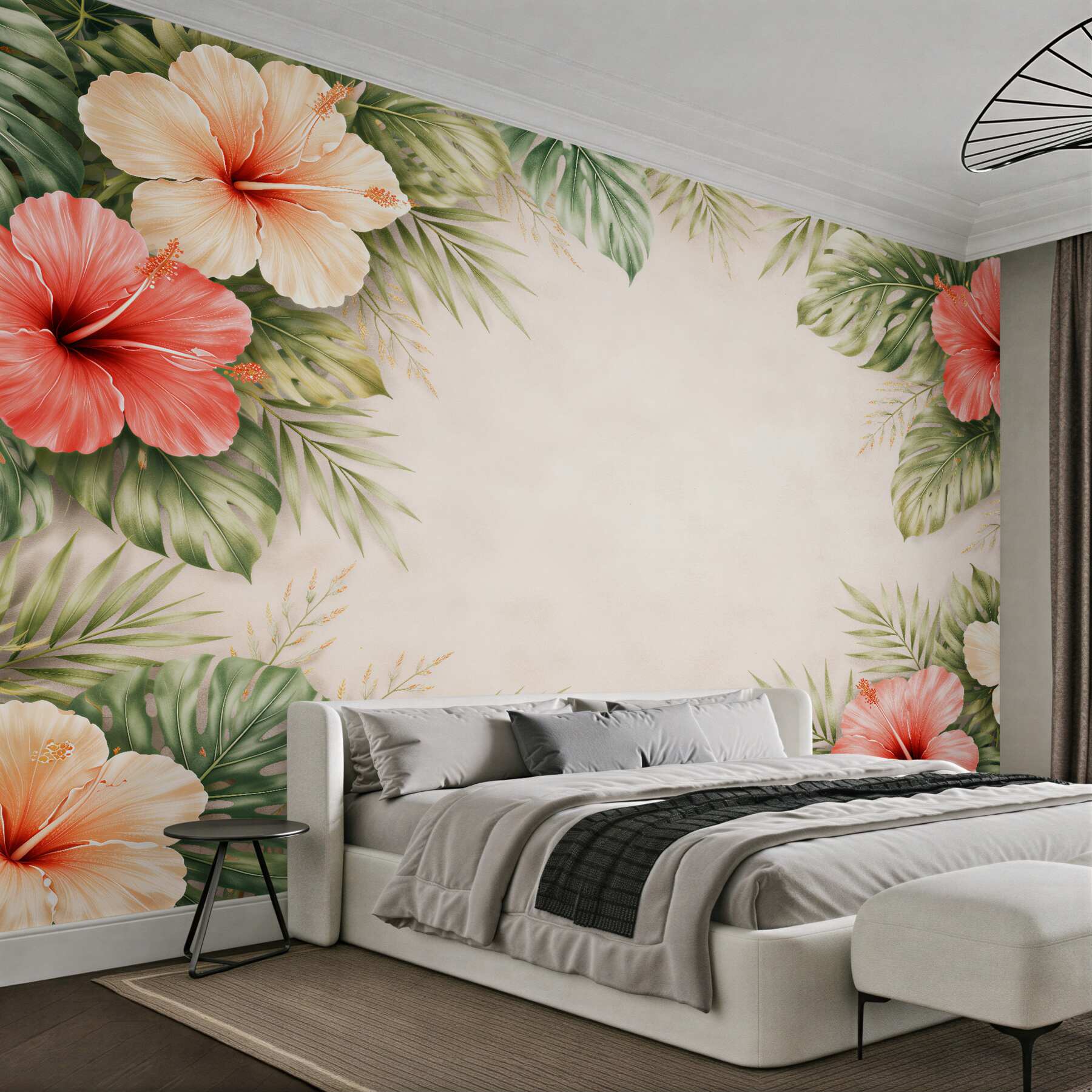 Fototapeta tropikalna rama z hibiskusami