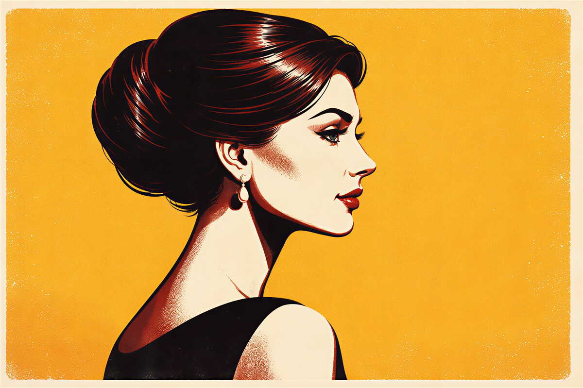 Fototapeta elegancki profil kobiety retro