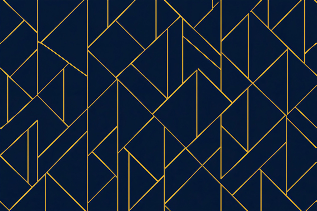 Fototapeta granatowa geometria ze złotą linią