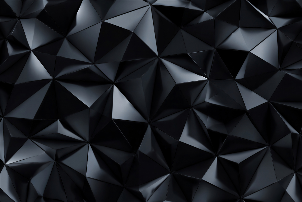 Fototapeta czarne geometryczne bryły 3d