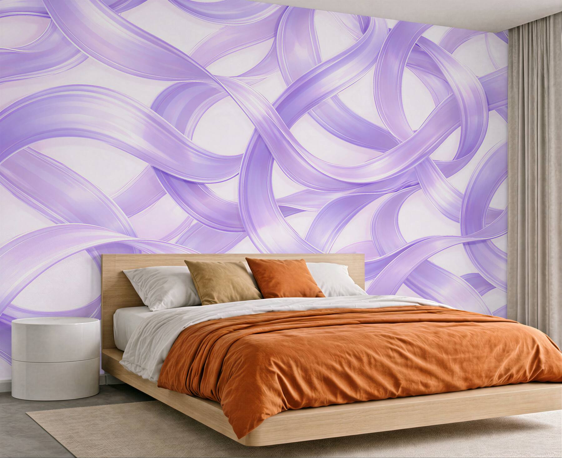 Fototapeta lawendowe wstęgi 3d