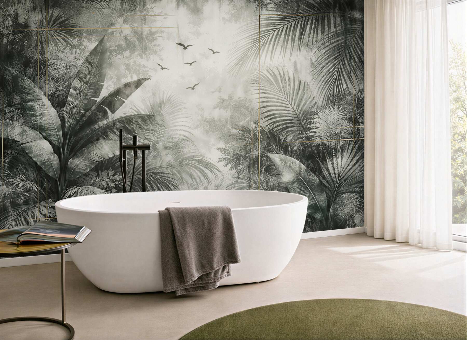 Fototapeta luksusowa dżungla w mgle