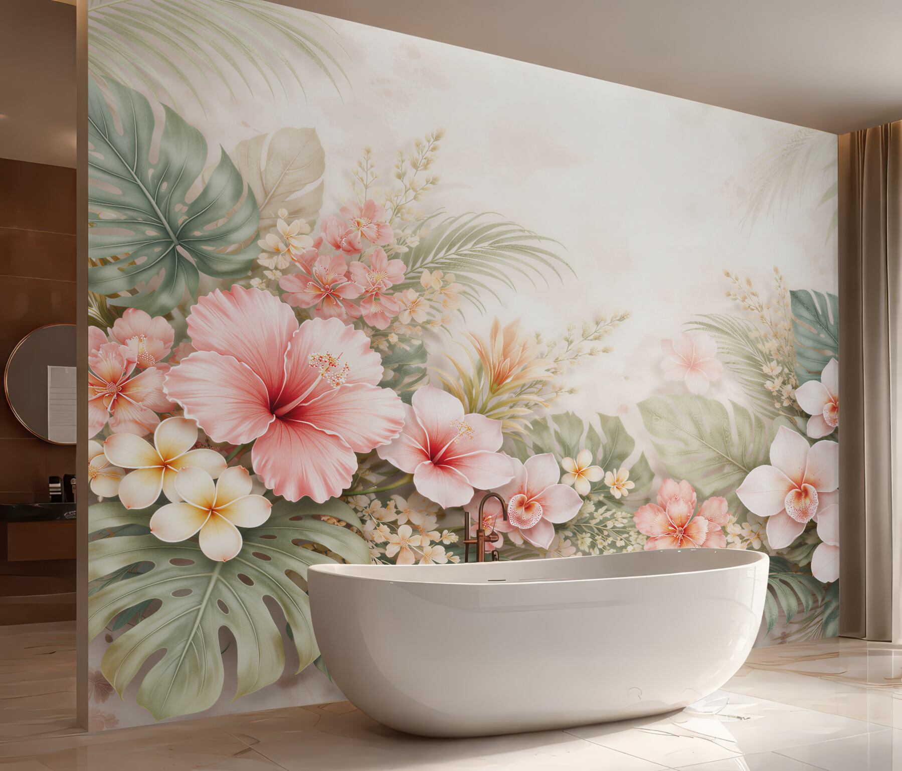 Fototapeta pastelowe tropiki z orchideami