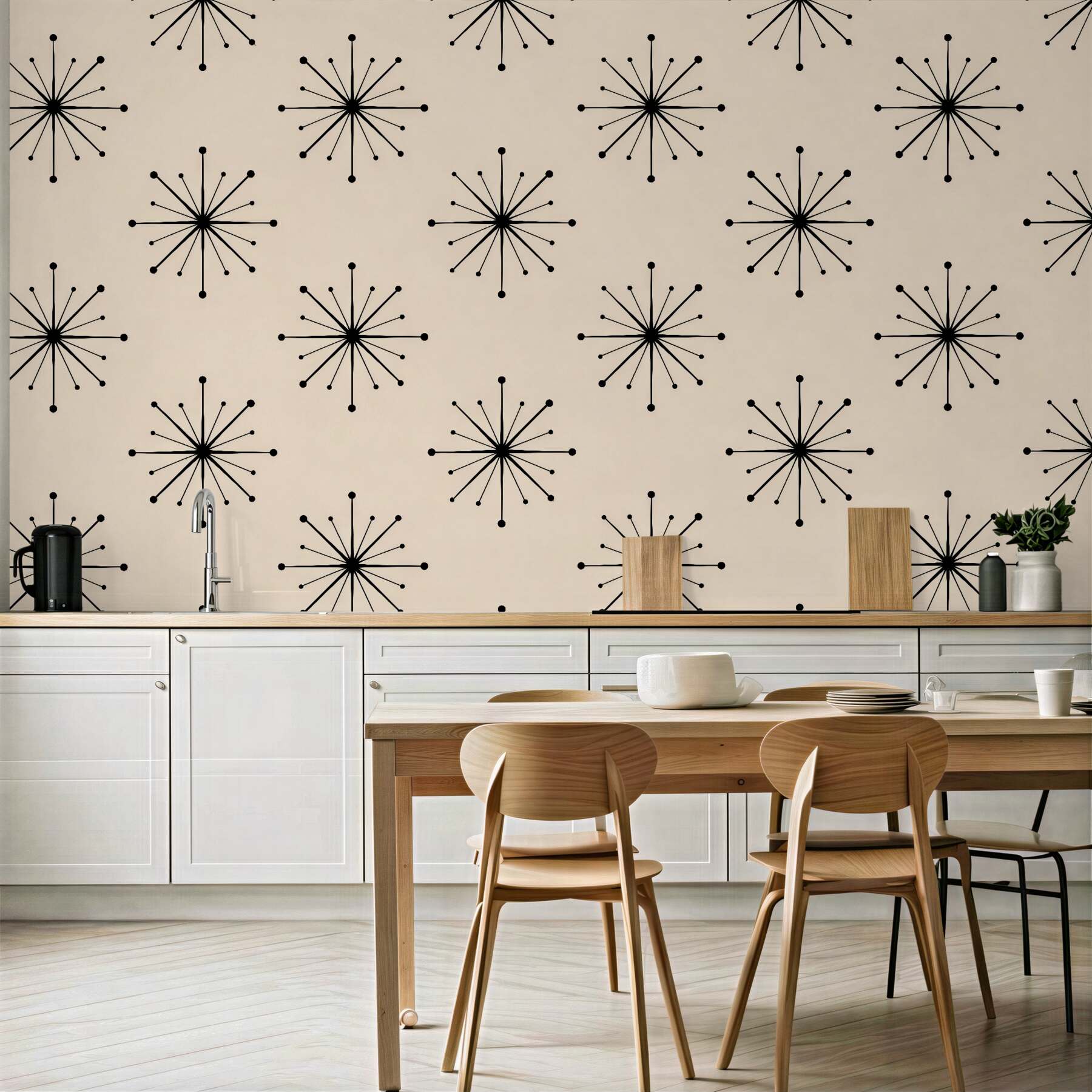 Fototapeta retro gwiazdy w geometrycznym rytmie