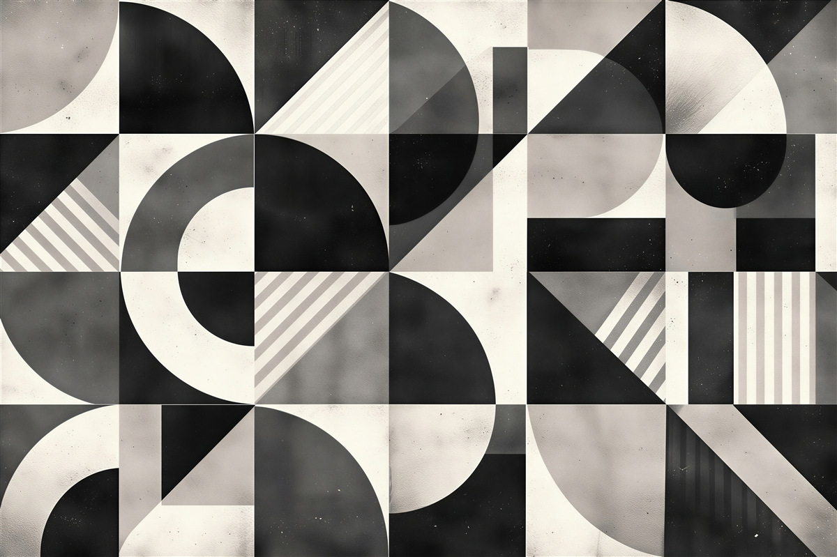 Fototapeta geometryczna mozaika w czerni i bieli
