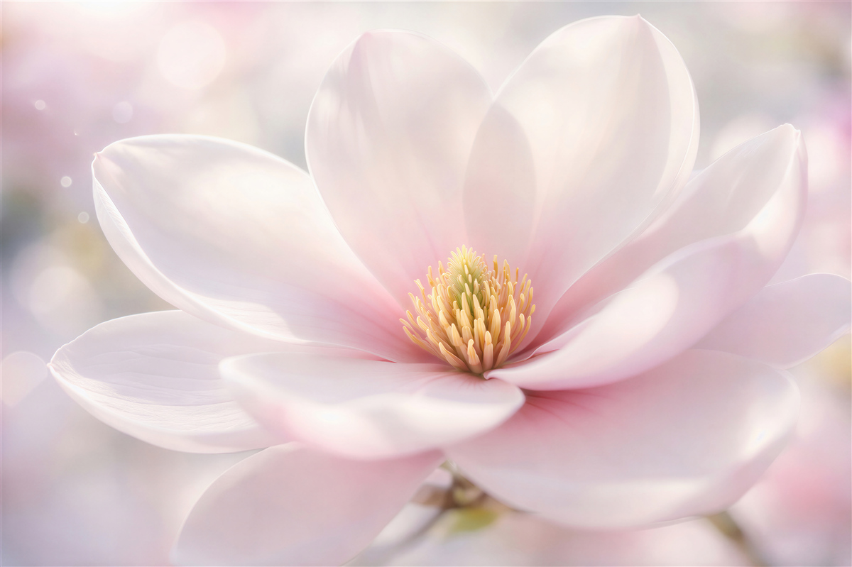 Fototapeta subtelna magnolia w blasku