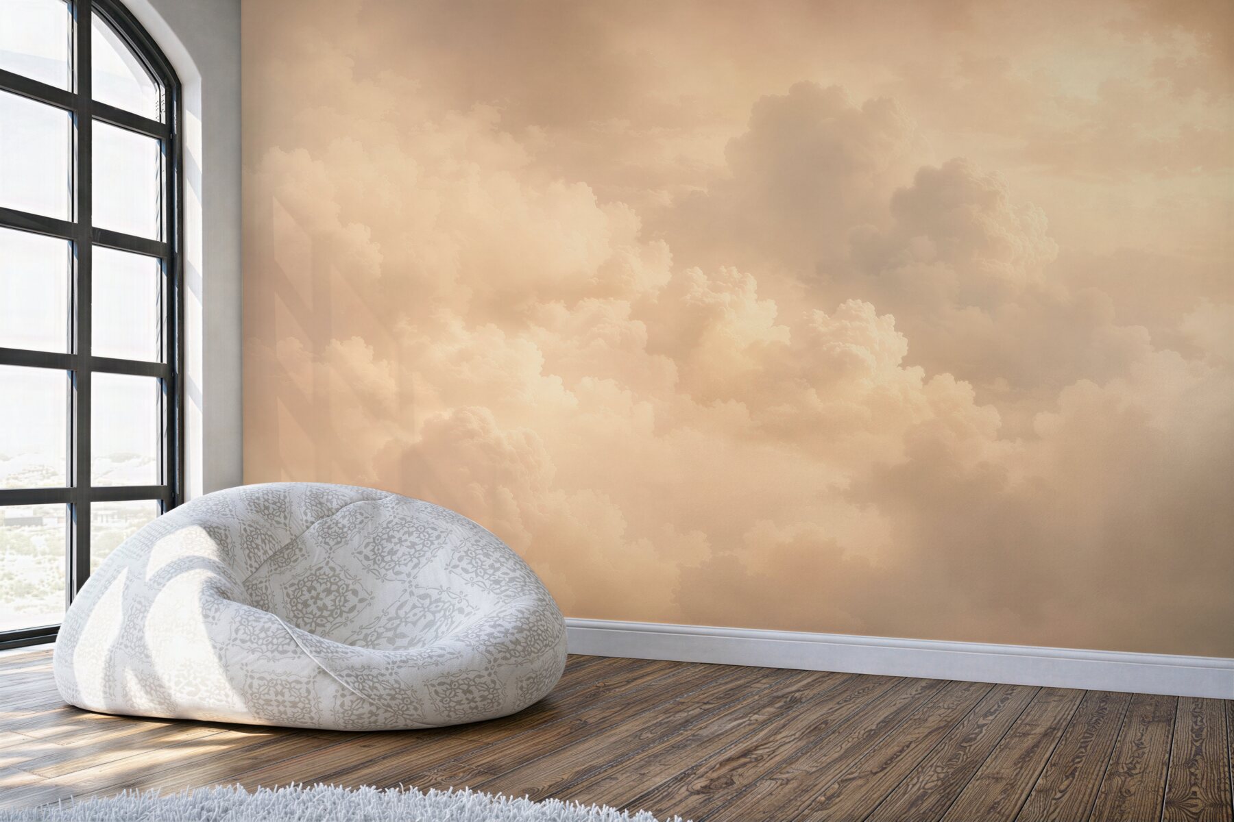 Fototapeta minimalistyczne liście monstery beige