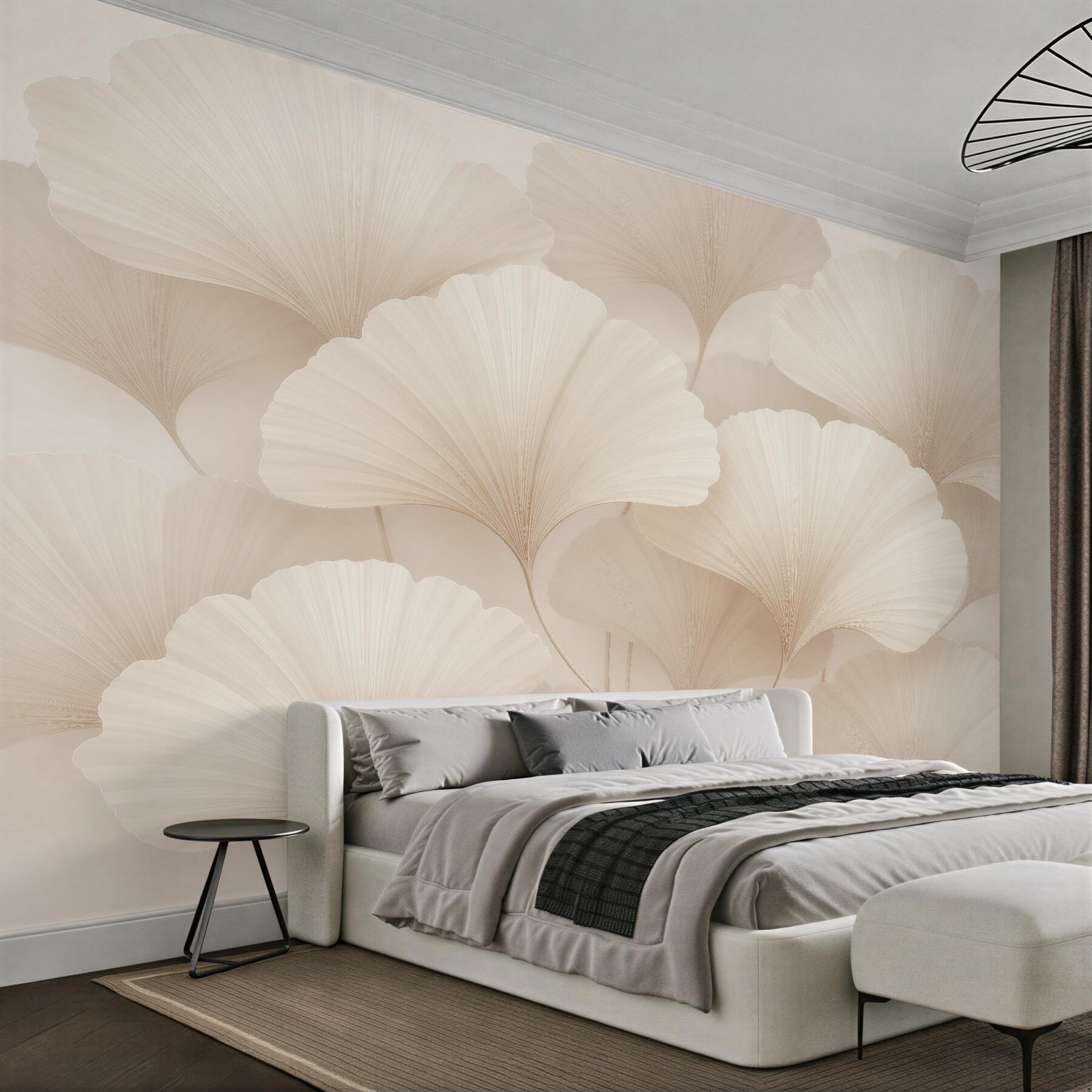 Fototapeta kremowe liście ginkgo elegancja
