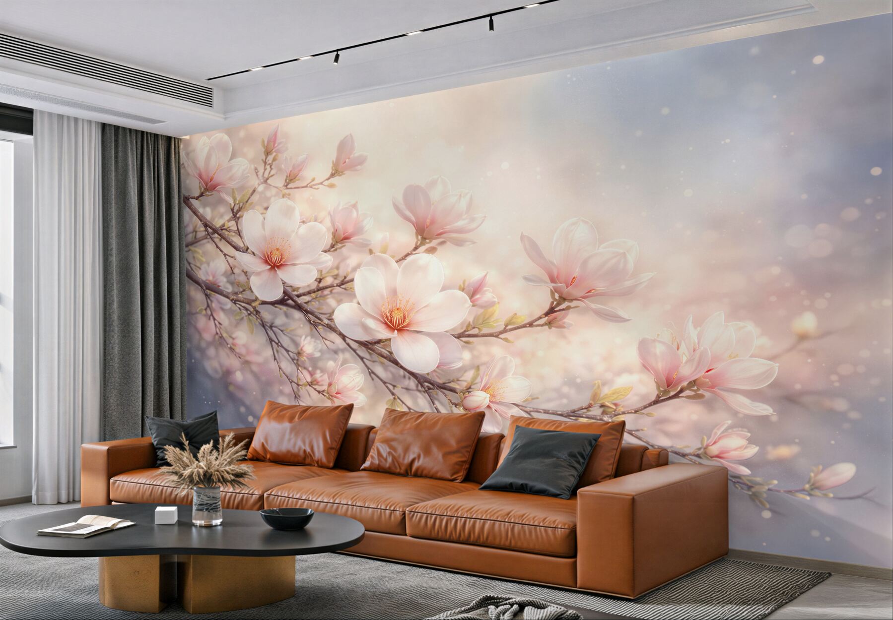 Fototapeta kwitnąca magnolia w pastelowym świetle
