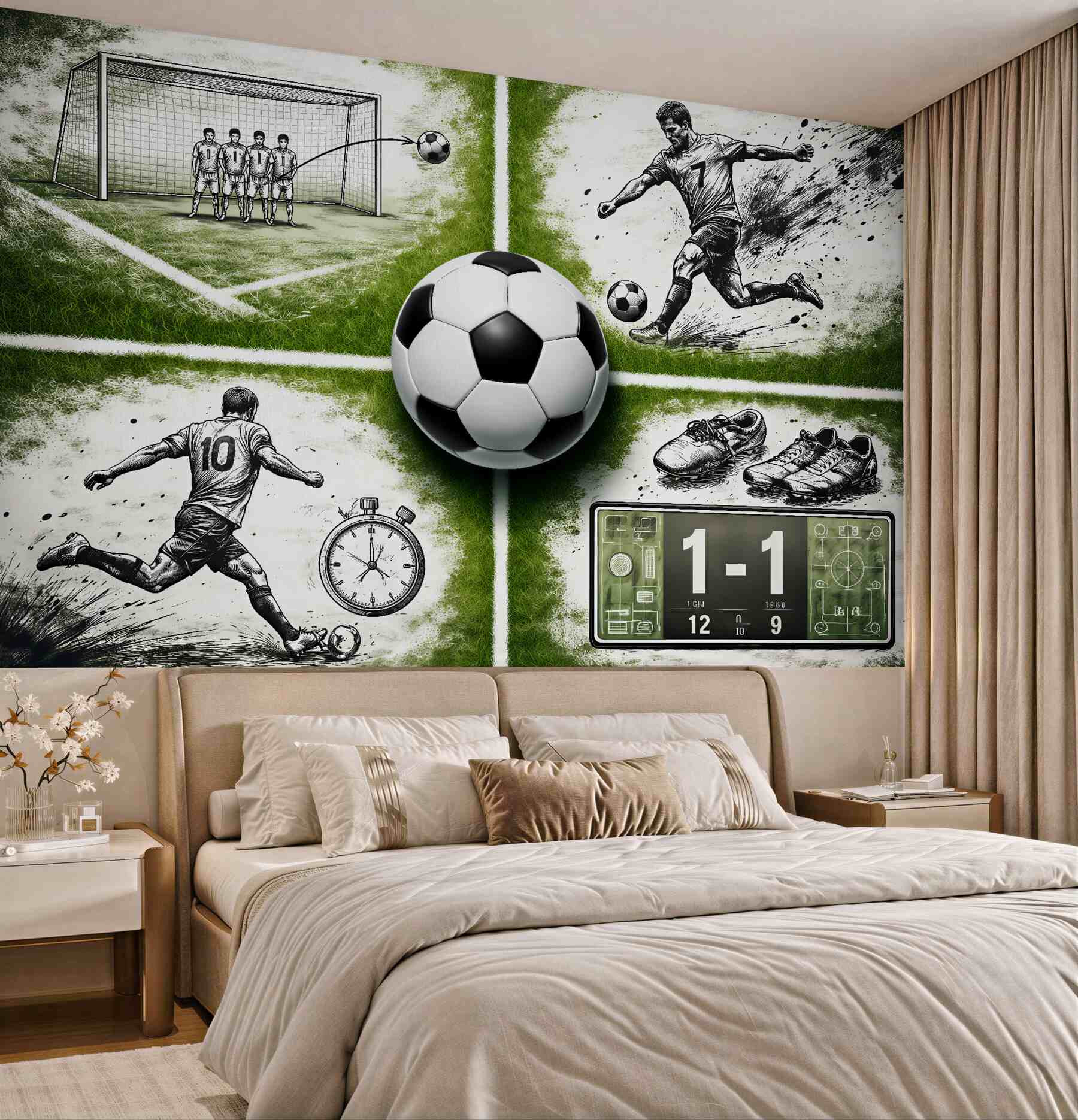 Fototapeta futbolowa pasja na murawie