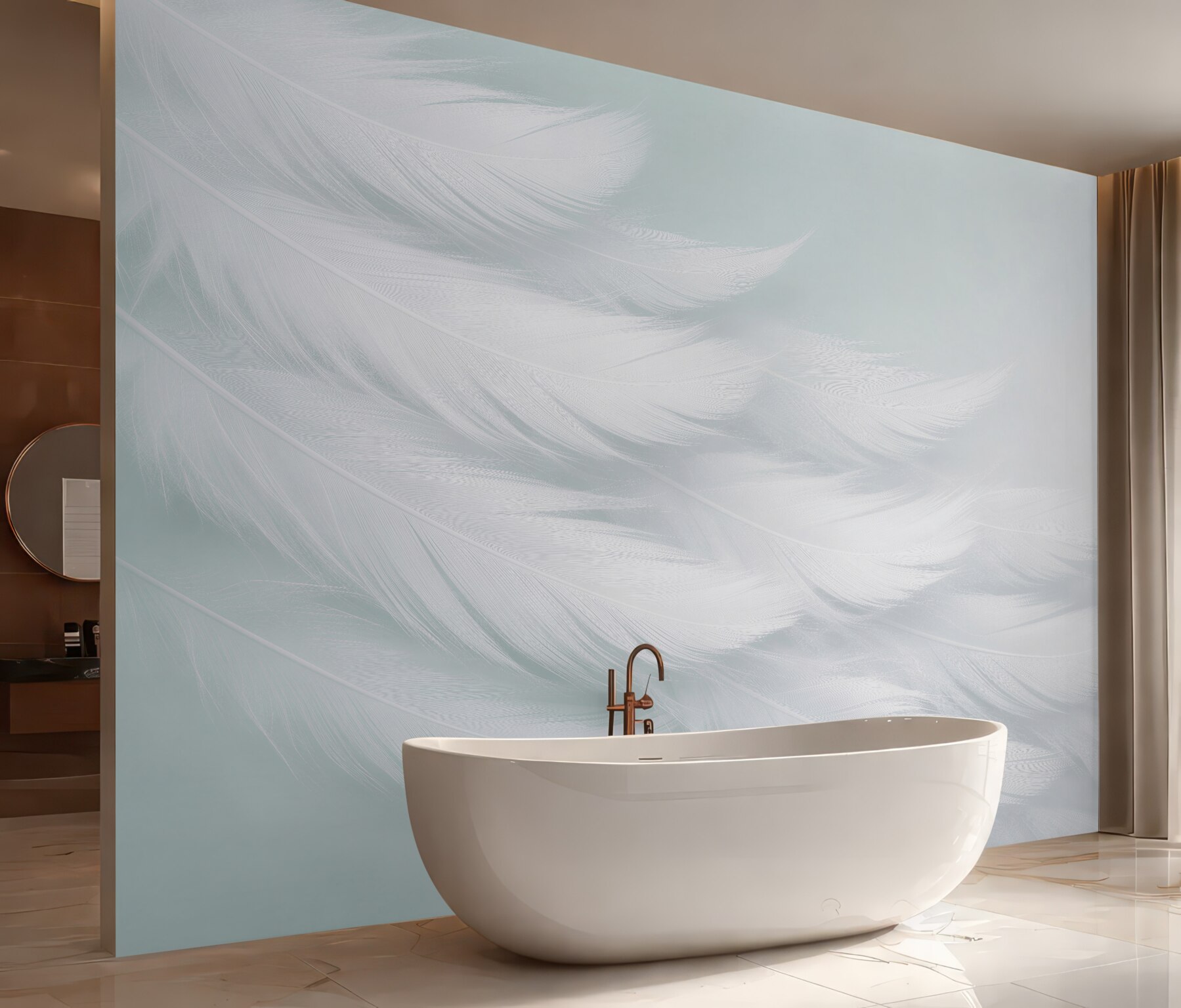 Fototapeta pudrowa magnolia w kwiatach