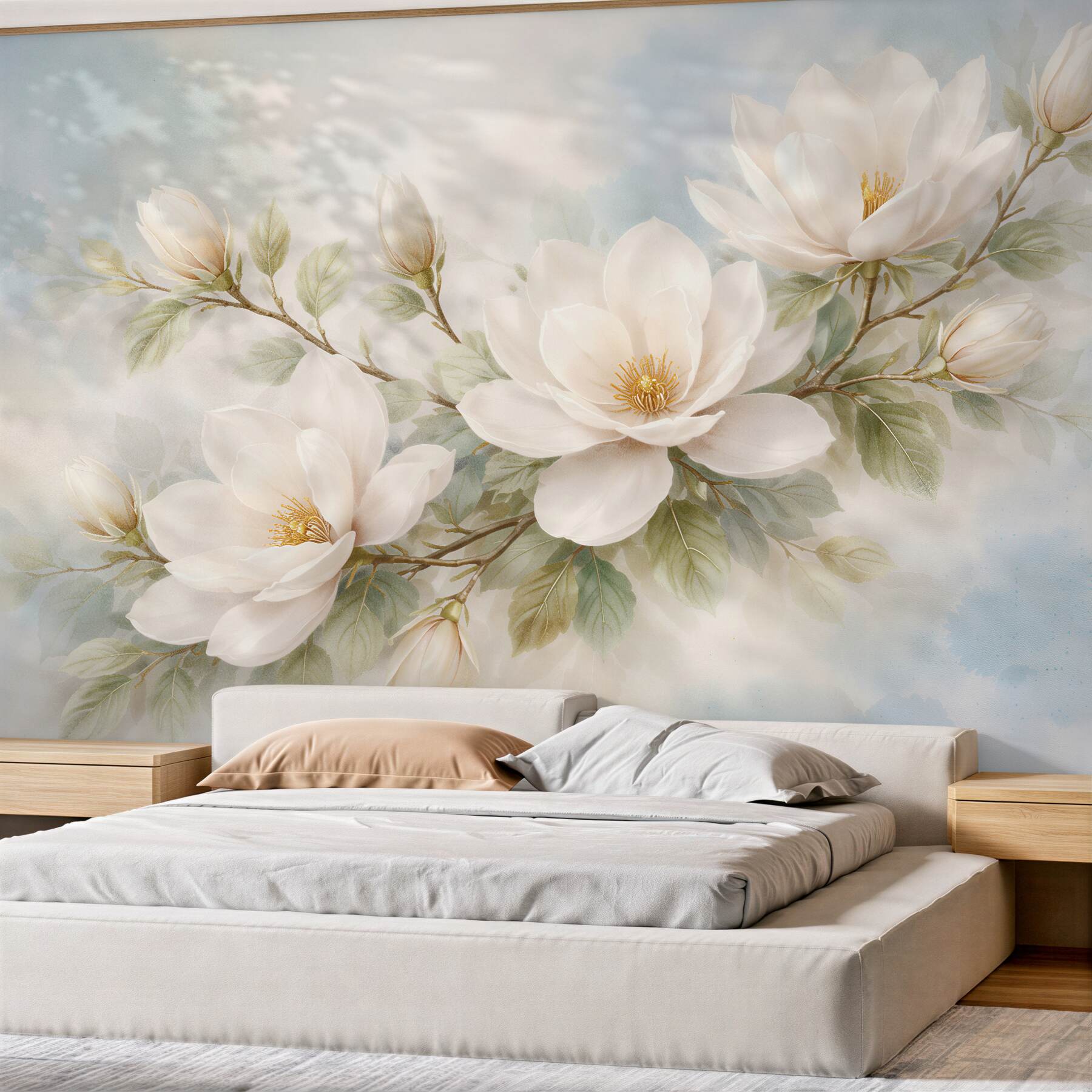 Fototapeta delikatne magnolie w pastelowej mgle