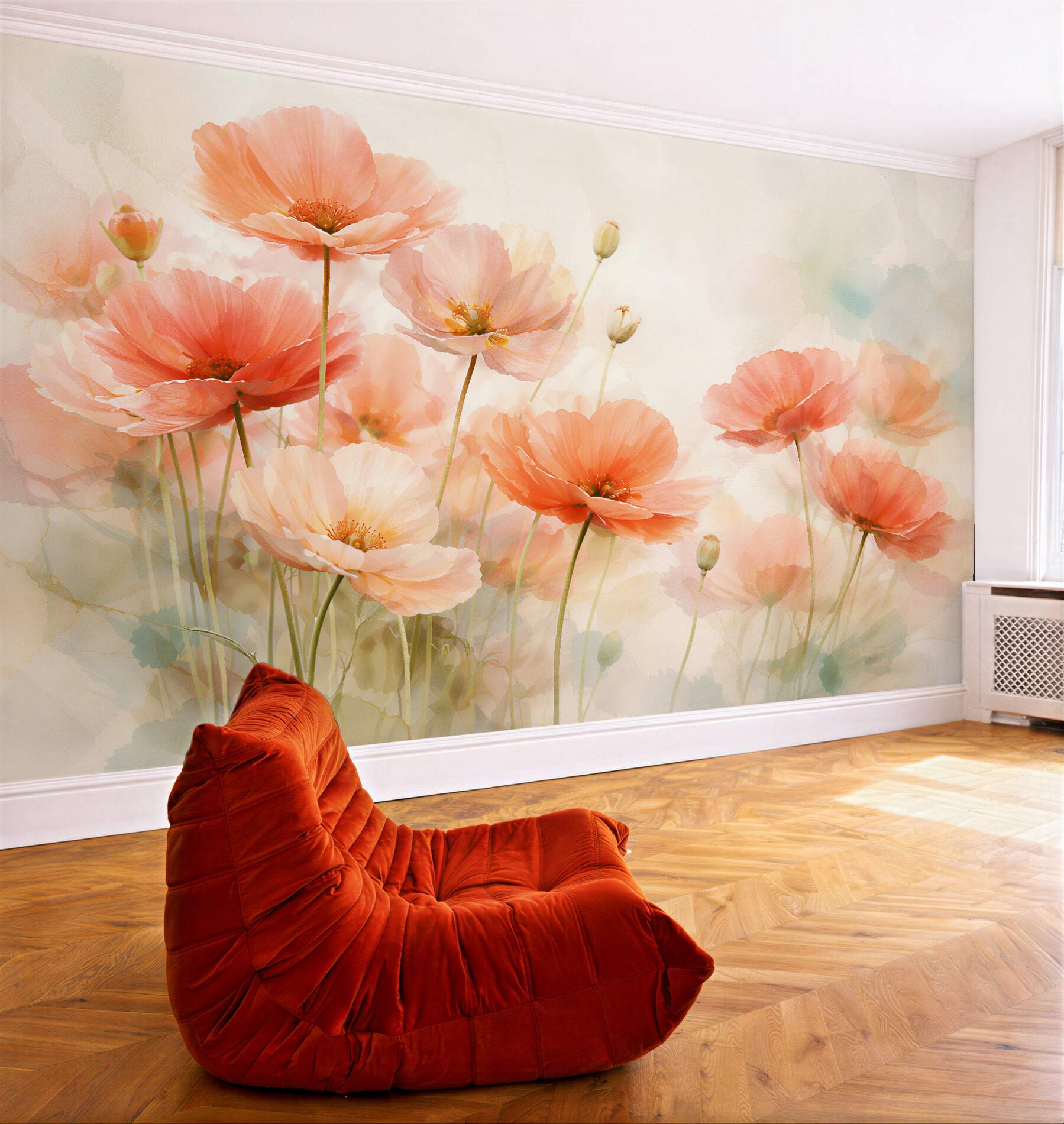Fototapeta pastelowe flamingi w kwiatach