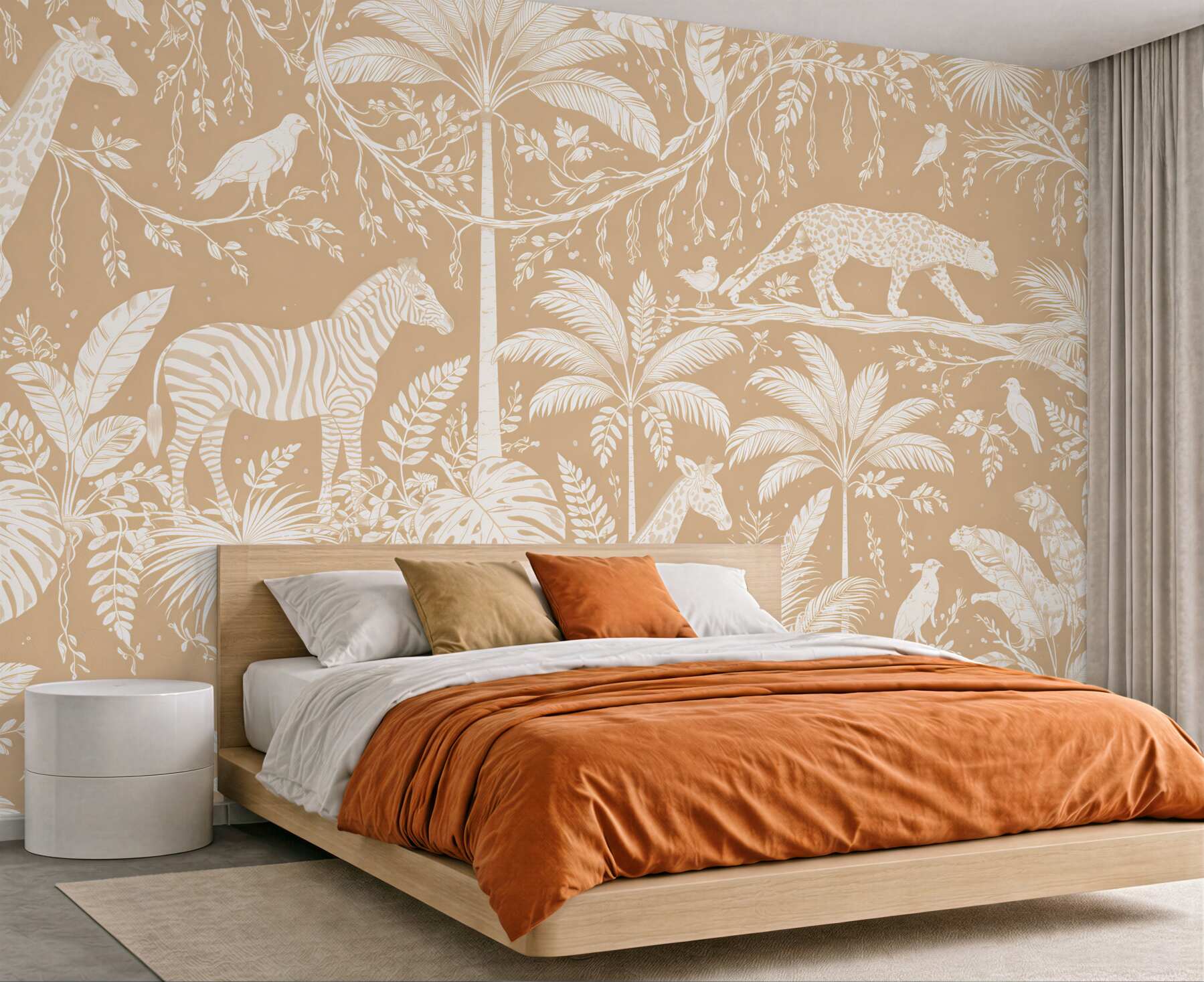 Fototapeta beżowe safari w stylu toile