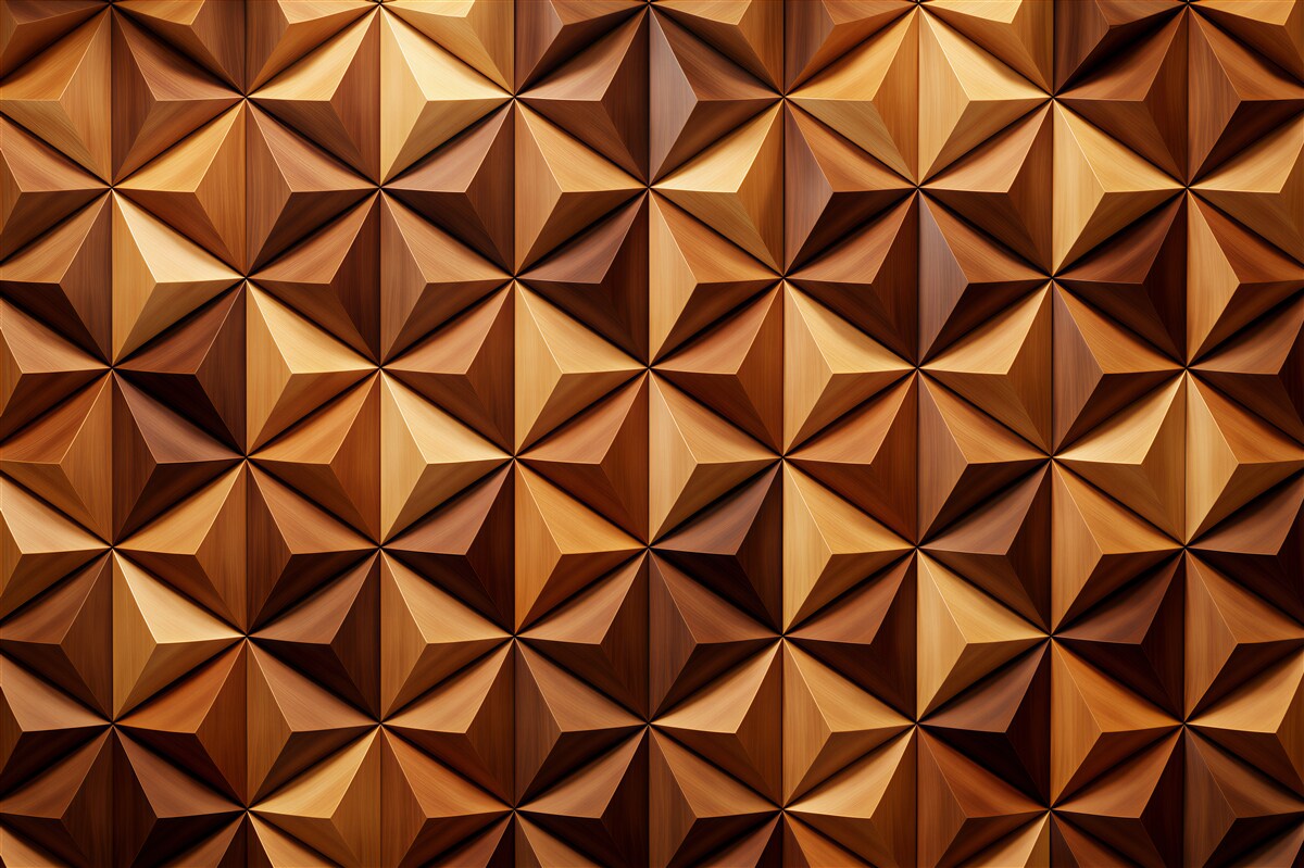 Fototapeta drewniana geometryczna mozaika 3d