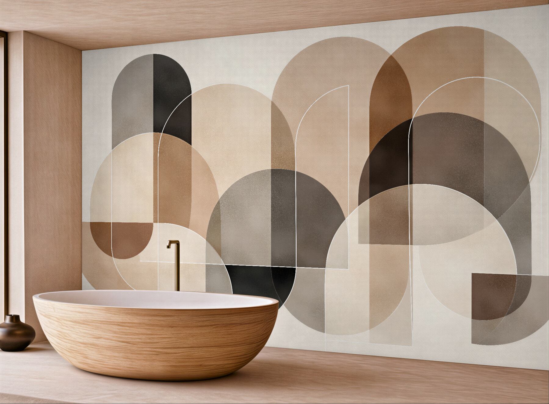 Fototapeta geometryczna harmonia beżowych form