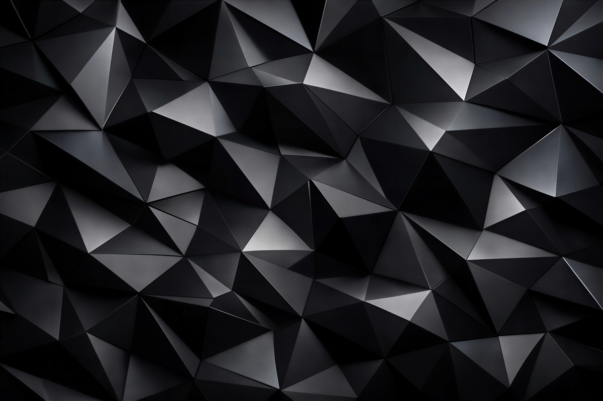 Fototapeta czarne geometryczne bryły 3d