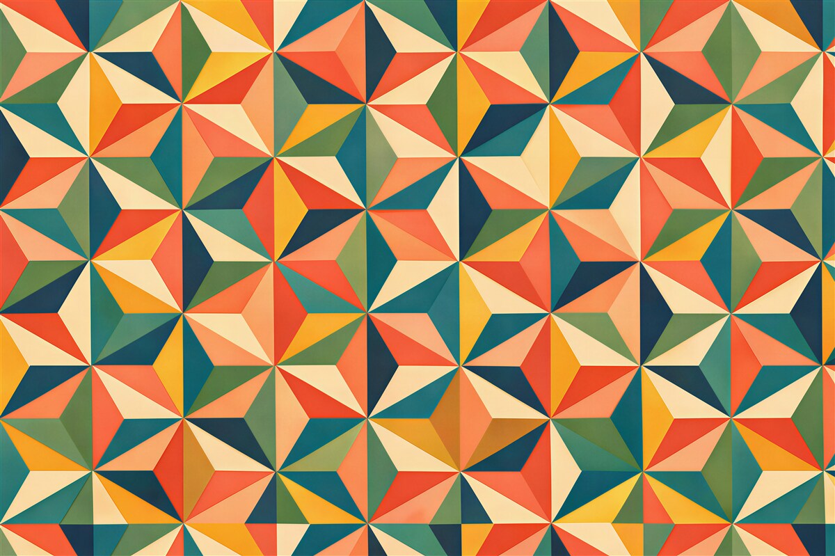 Fototapeta retro geometryczna mozaika kolorów