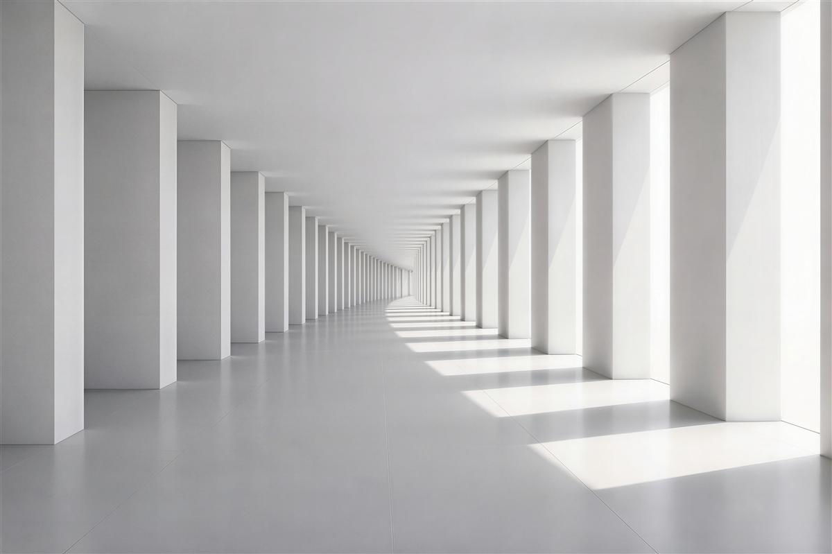 Fototapeta biały tunel światła i perspektywy