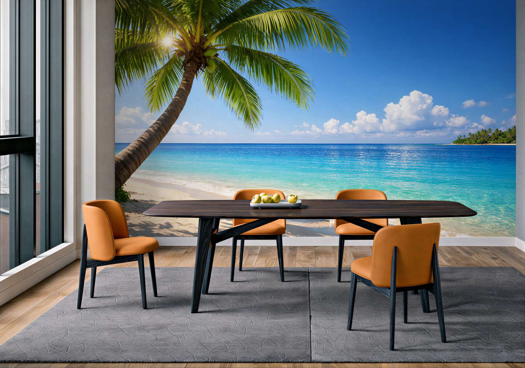 Fototapeta rajska plaża z palmą