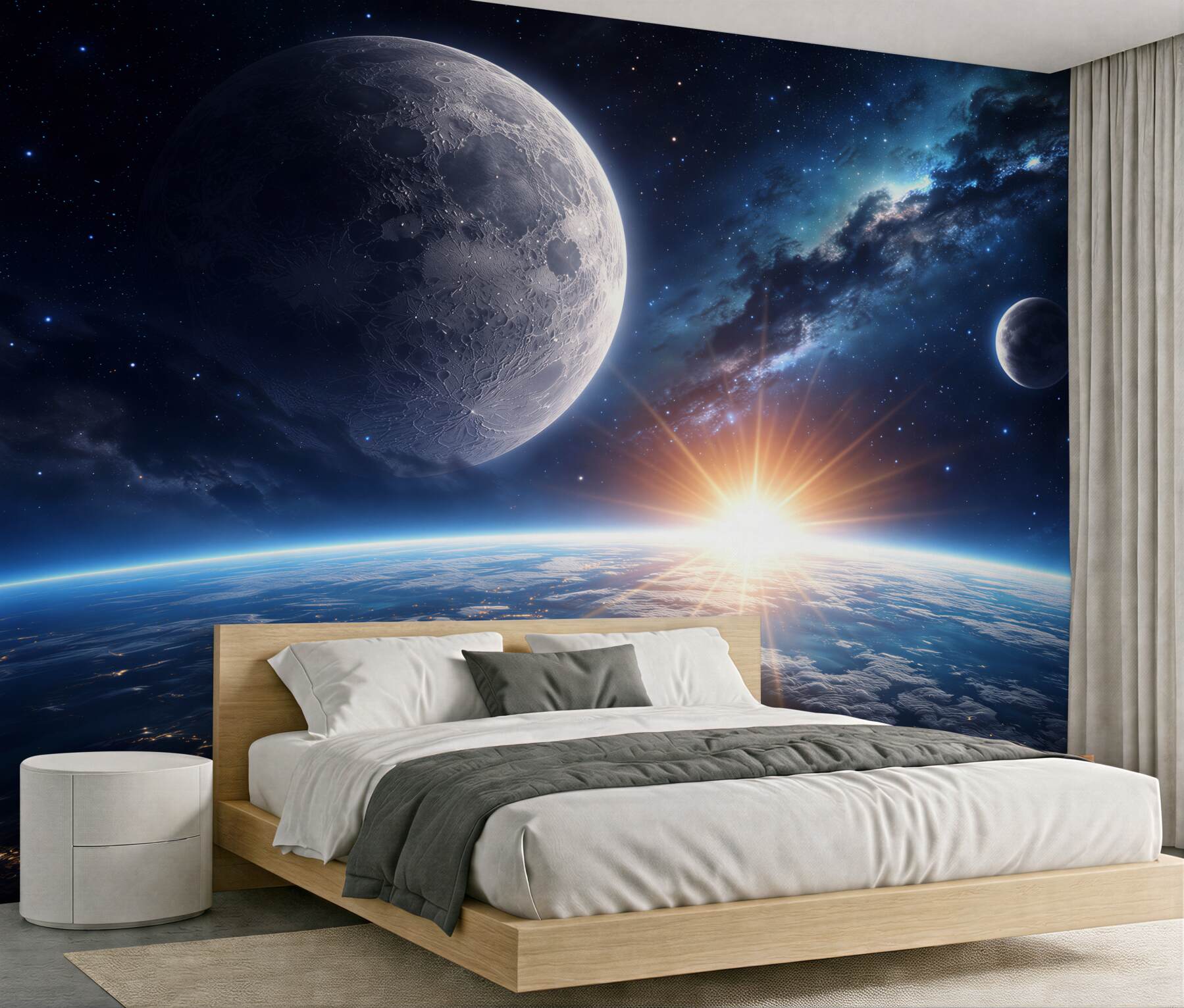 Fototapeta kosmiczny wschód nad planetą