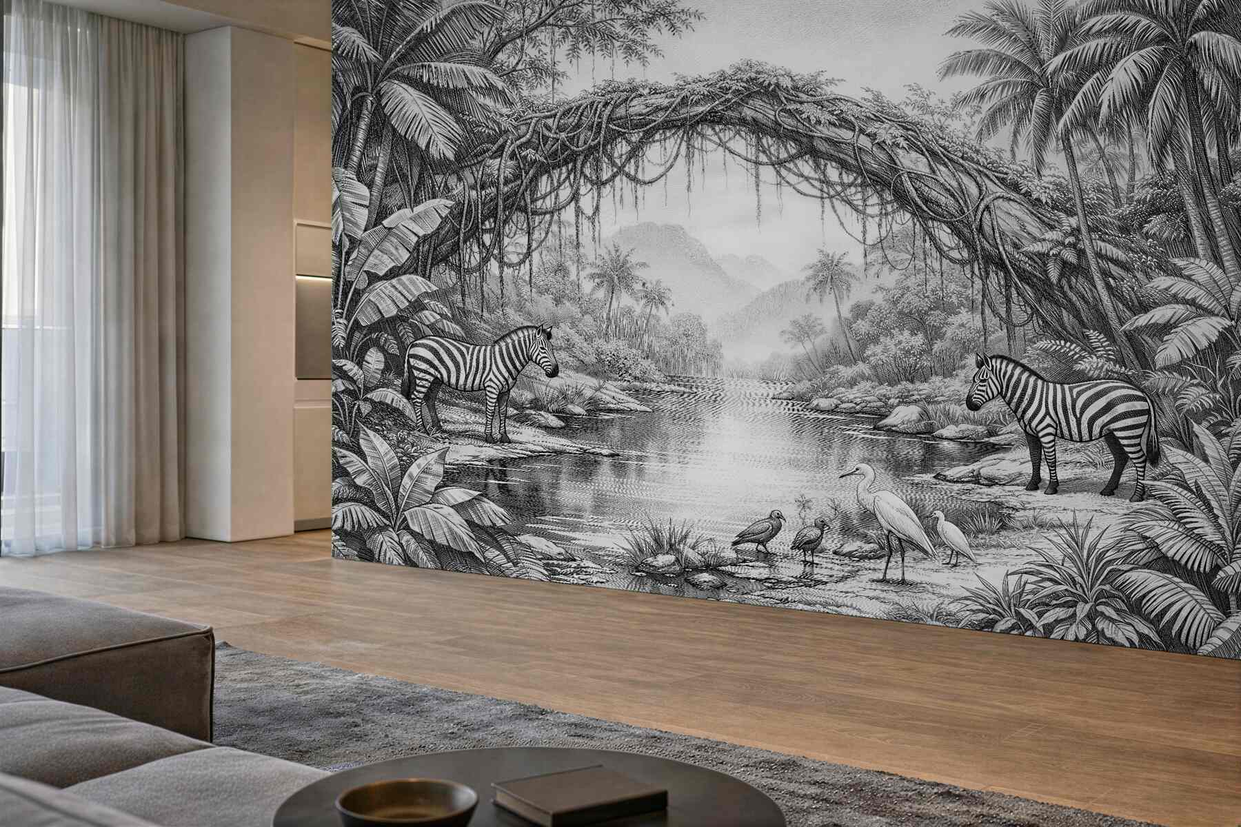 Fototapeta egzotyczna dżungla z zebrą
