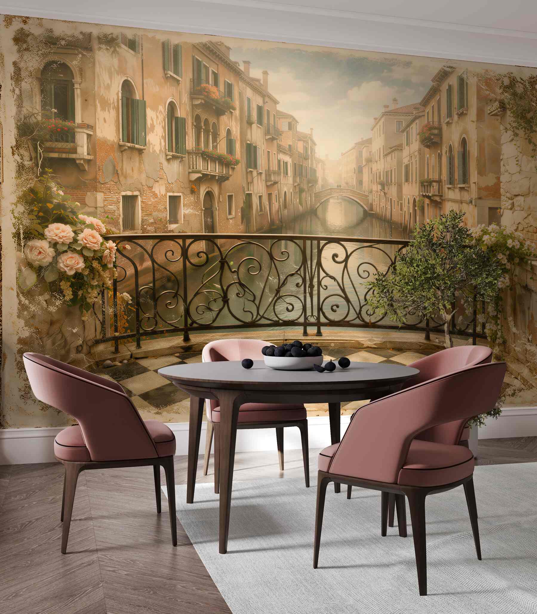 Fototapeta romantyczny balkon nad weneckim kanałem