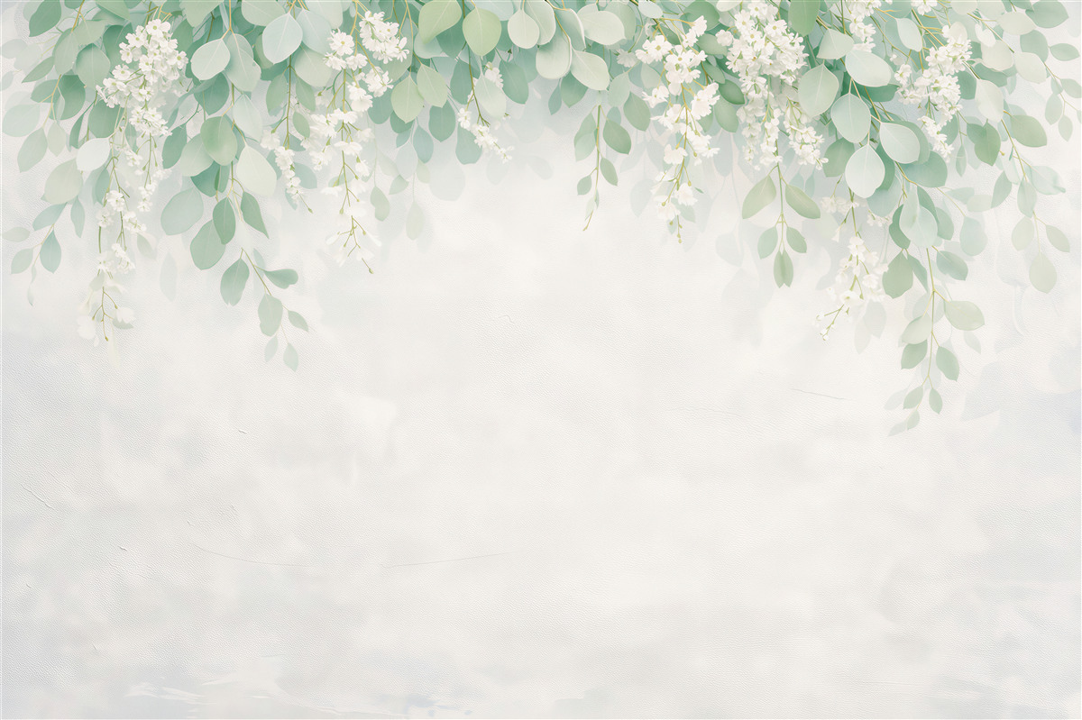 Fototapeta delikatne gałązki z białymi kwiatami