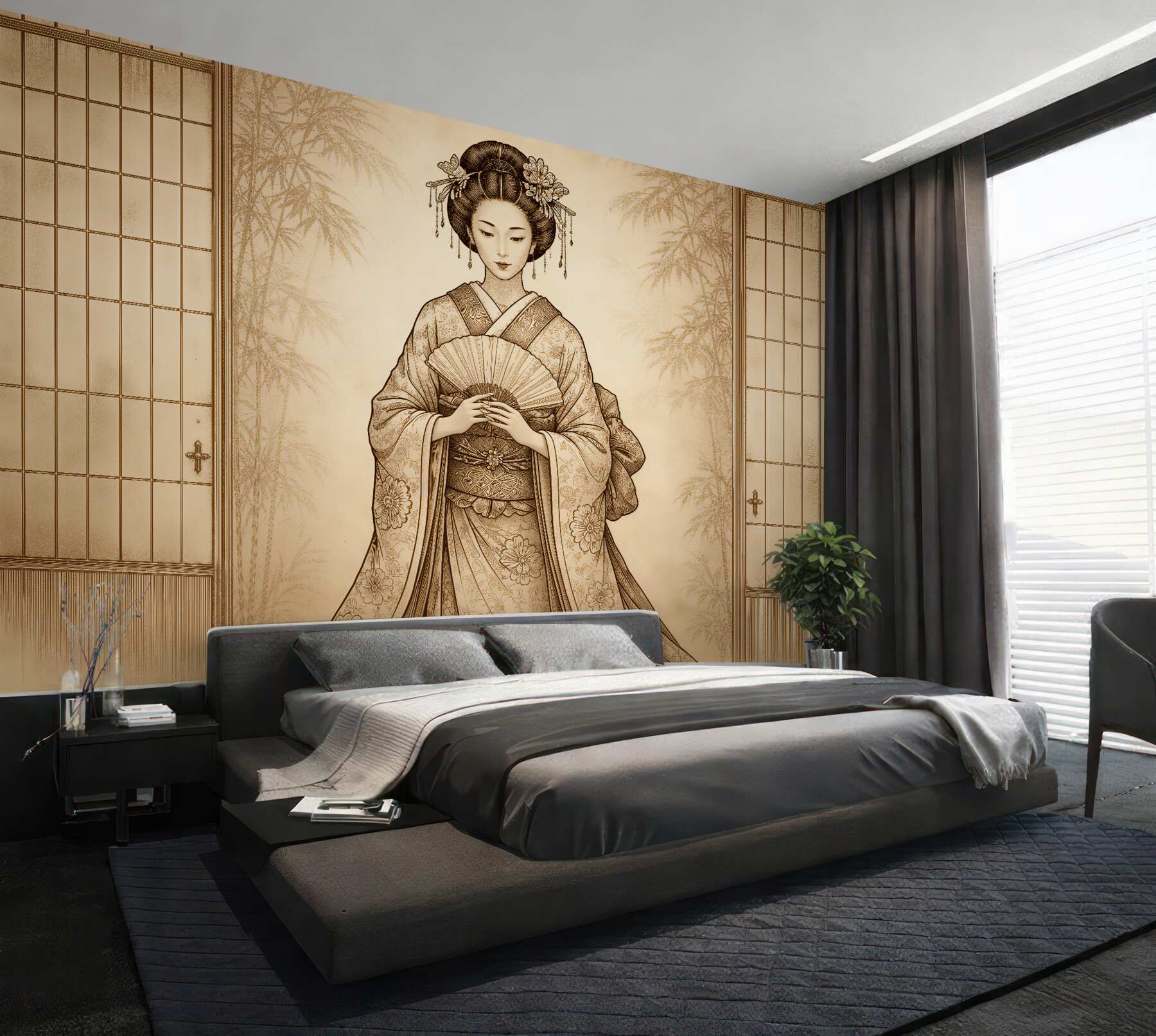 Fototapeta ciemne kwiaty w eleganckim blasku