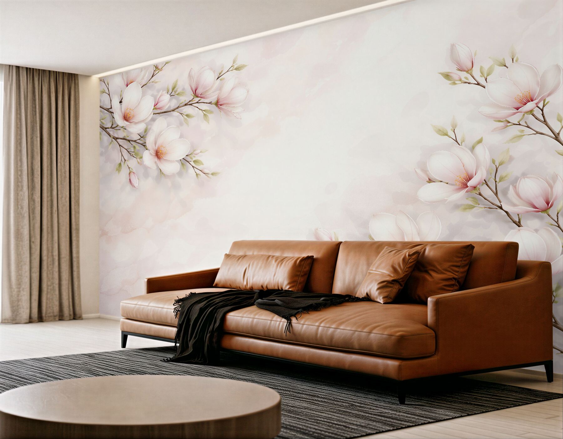 Fototapeta delikatne magnolie na jasnym tle