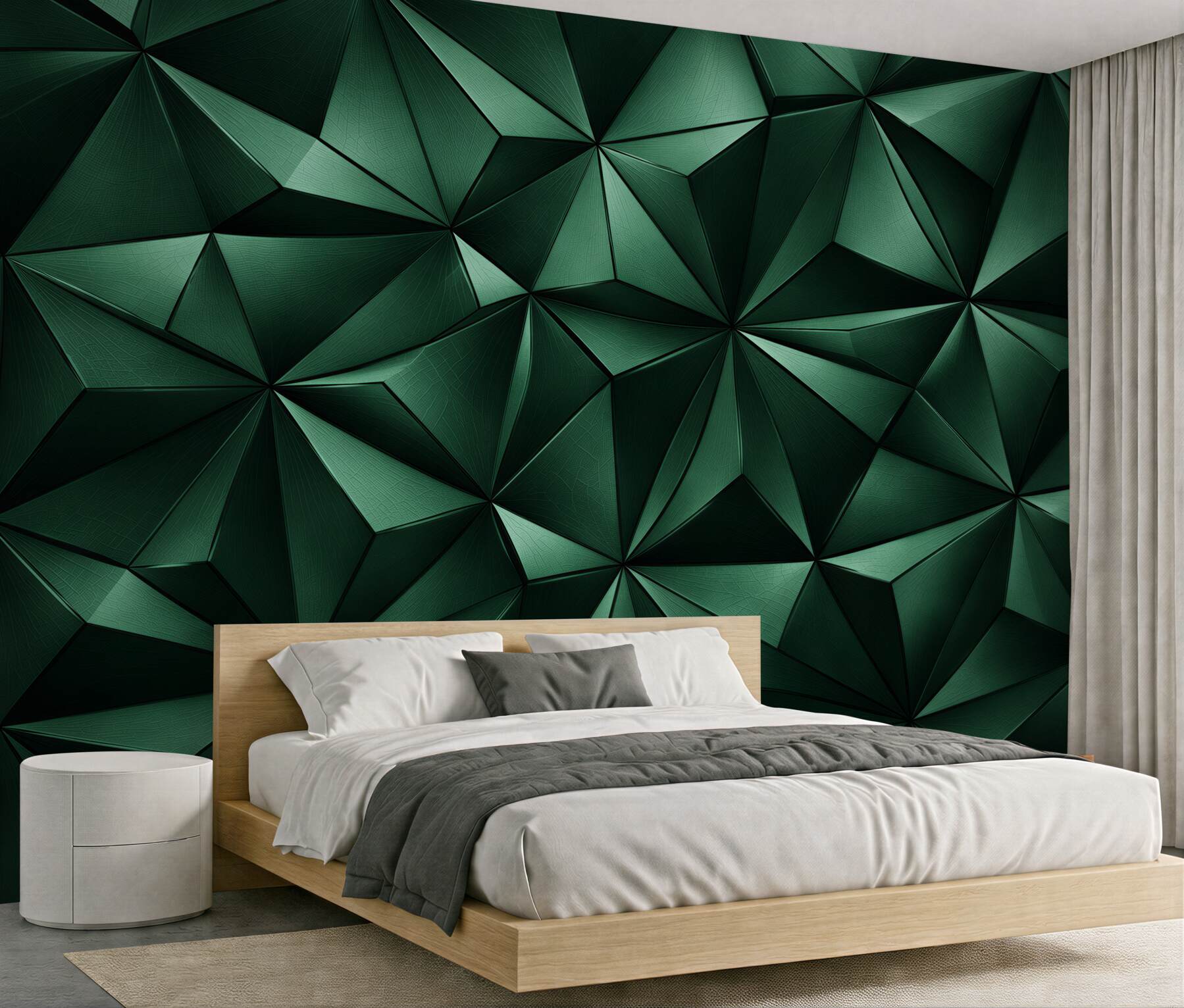Fototapeta zielona geometryczna głębia