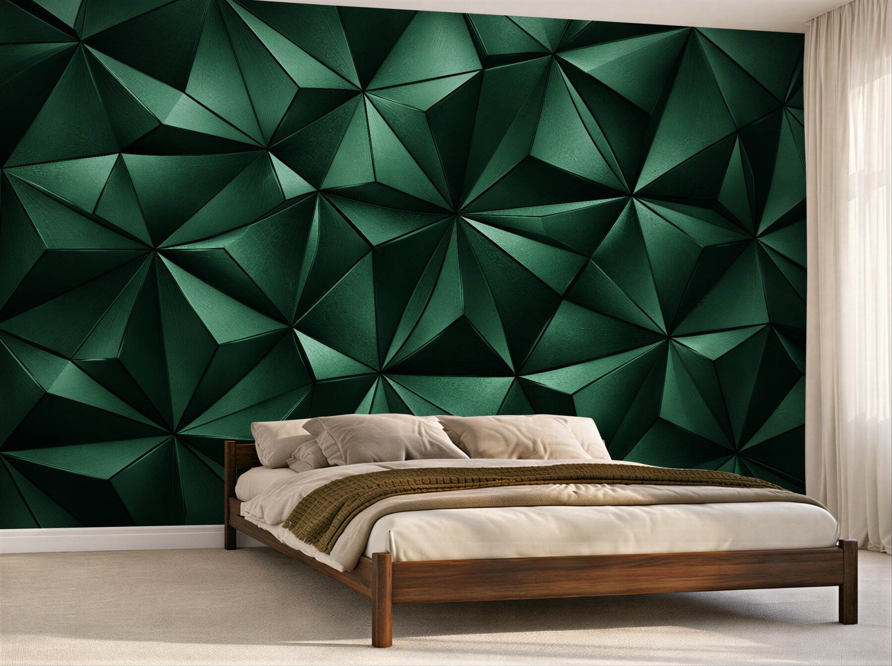 Fototapeta zielona geometryczna głębia