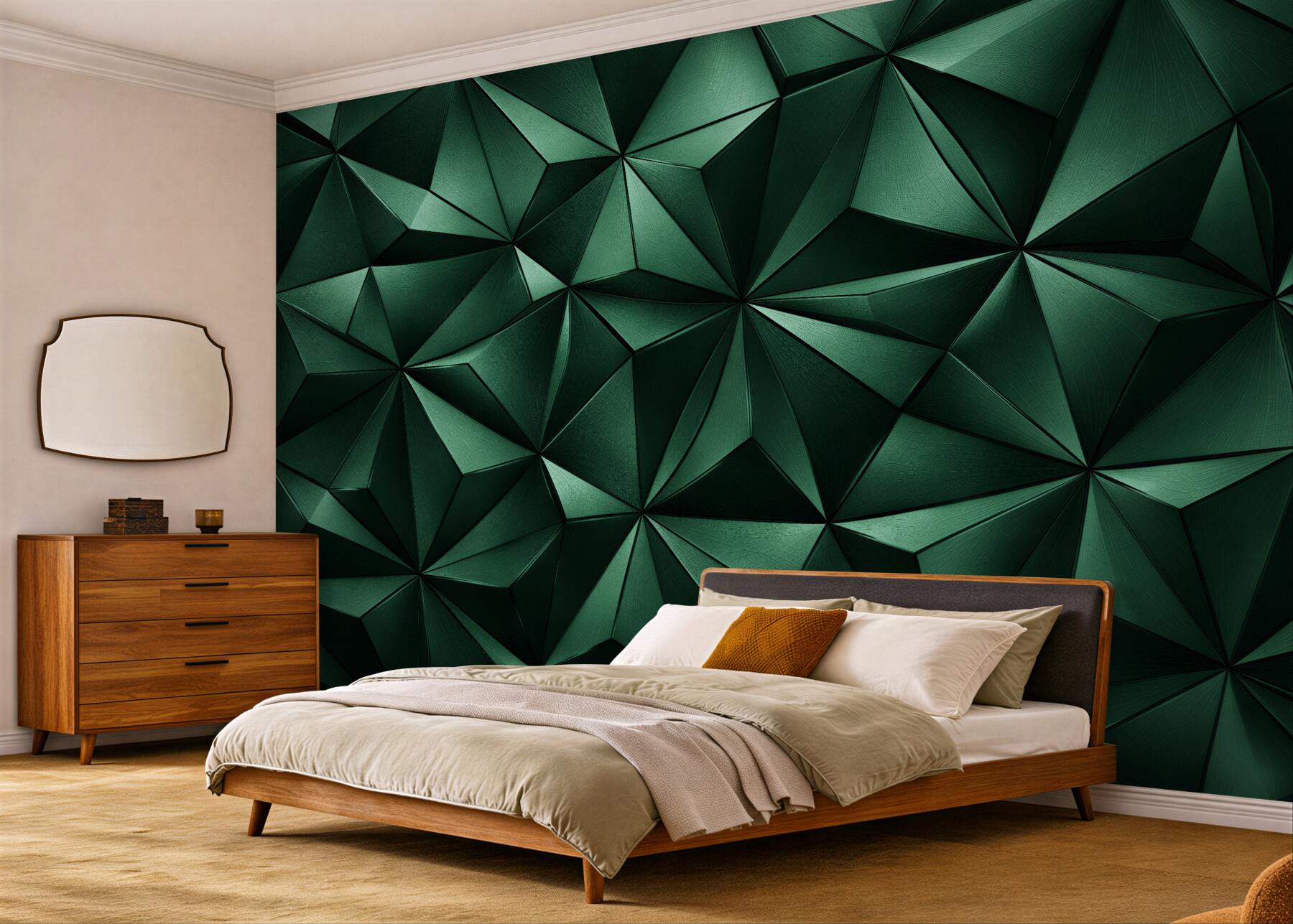 Fototapeta zielona geometryczna głębia
