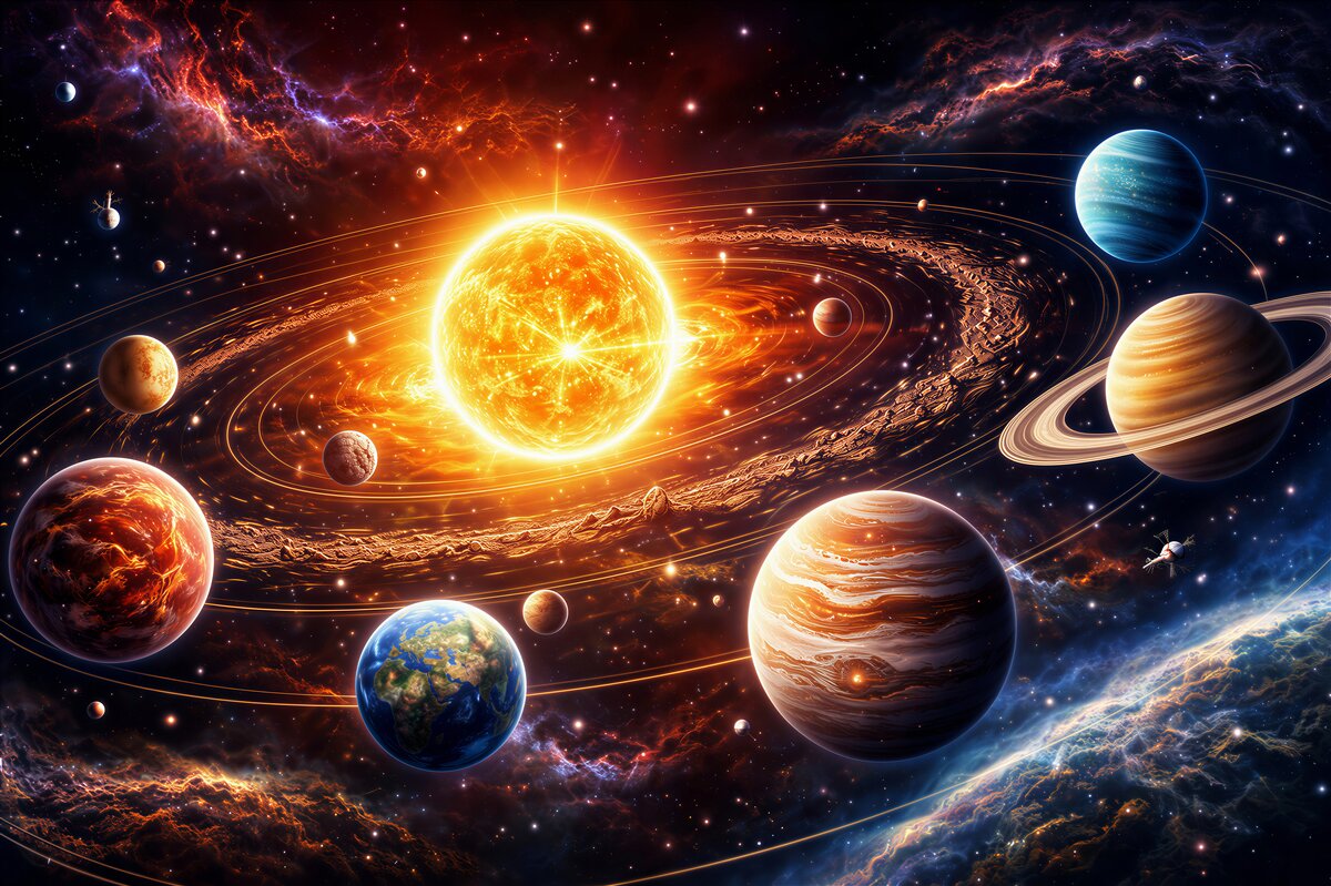 Fototapeta kosmiczny taniec planet